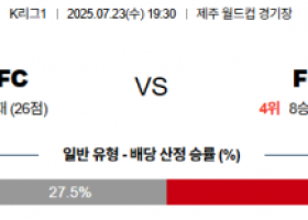 7월 23일 K리그1 제주SKFC vs FC서울