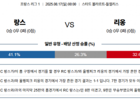 8월 17일 리그앙 랑스 vs 리옹