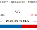 08월22일 NC:롯데 KBO 분석 및 예측 스포츠중계:스포츠무료중계