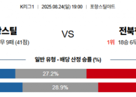 8월24일 K1리그 포항스틸 vs 전북현대