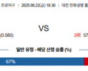 8월 22일 KBO 한화 vs SSG