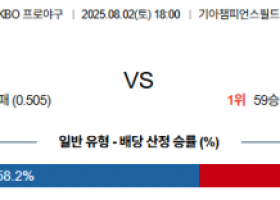 8월 2일 KBO KIA vs 한화