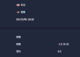 2025-09-25 [KBO] 두산 VS 한화 분석