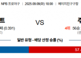 9월 9일 NPB 야쿠르트 vs 주니치