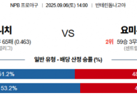 9월 6일 NPB 주니치 vs 요미우리