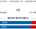 9월 20일 KBO SSG vs 두산