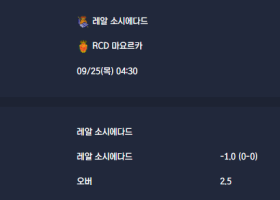 2025-09-25 [LaLiga] 레알 소시에다드 VS RCD 마요르카 분석