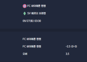 2025-09-27 [Bundesliga] FC 바이에른 뮌헨 VS SV 베르더 브레멘 분석