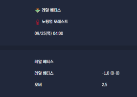 2025-09-25 [UEFA Europa League] 레알 베티스 VS 노팅엄 포레스트 분석