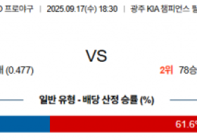 9월 17일 KBO KIA vs 한화