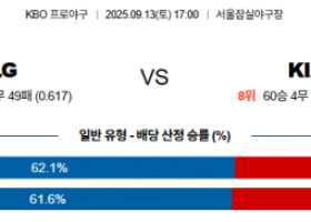 9월 13일 KBO LG vs KIA