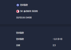 2025-10-01 [UEFA Champions League] 인터밀란 VS SK 슬라비아 프라하 분석