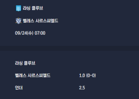 2025-09-24 [CONMEBOL Copa Libertadores] 라싱 클루브 VS 벨레스 사르스피엘드 분석