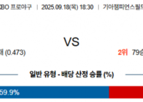 9월 18일 KBO KIA vs 한화