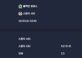 2025-10-01 [The Championship] 블랙번 로버스 VS 스지 시티 분석
