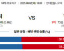 9월 2일 NPB 주니치 vs 한신