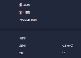 2025-09-26 [NPB] 세이부 VS 니혼햄 분석