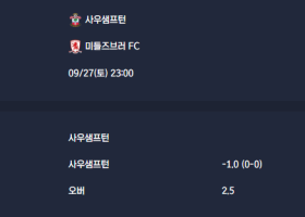 2025-09-27 [The Championship] 사우샘프턴 VS 미들즈브러 FC 분석