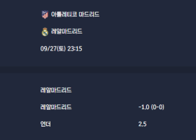 2025-09-27 [LaLiga] 아틀레티코 마드리드 VS 레알마드리드 분석