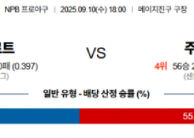 9월 10일 NPB 야쿠르트 vs 주니치