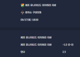 2025-09-27 [J-League Division 2] 제프 유나이티드 이치하라 지바 VS 로아소 구마모토 분석