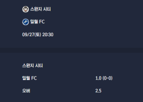2025-09-27 [The Championship] 스완지 시티 VS 밀월 FC 분석