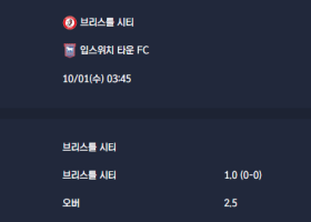 2025-10-01 [The Championship] 브리스틀 시티 VS 입스위치 타운 FC 분석