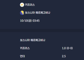 2025-10-10 [World Cup 2026 Qualification Europe] 키프러스 VS 보스니아 헤르체고비나 분석