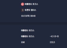 2025-10-23 [NBA] 애틀랜타 호크스 VS 토론토 랩터스 분석