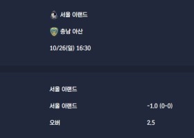 2025-10-26 [K2 League] 서울 이랜드 VS 충남 아산 분석