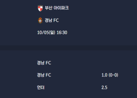 2025-10-05 [K2 League] 부산 아이파크 VS 경남 FC 분석