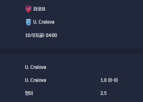 2025-10-03 [UEFA Conference League] 라코브 VS U. Craiova 분석