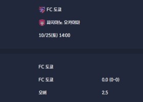 2025-10-25 [J1 League] FC 도쿄 VS 파지아노 오카야마 분석
