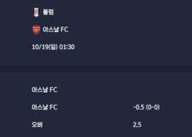 2025-10-19 [Premier League] 풀럼 VS 아스날 FC 분석