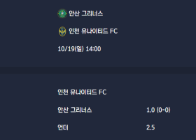 2025-10-19 [K2 League] 안산 그리너스 VS 인천 유나이티드 FC 분석