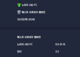 2025-10-02 [The Championship] 노리치 시티 FC VS 웨스트 브로미치 앨비언 분석