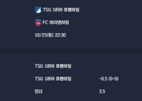 2025-10-25 [Bundesliga] TSG 1899 호펜하임 VS FC 하이덴하임 분석