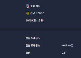 2025-10-19 [K2 League] 충북 청주 VS 전남 드래곤스 분석