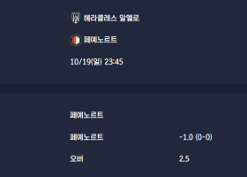 2025-10-19 [Eredivisie] 헤라클레스 알멜로 VS 페예노르트 분석