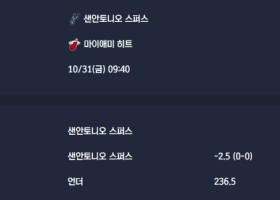 2025-10-31 [NBA] 샌안토니오 스퍼스 VS 마이애미 히트 분석