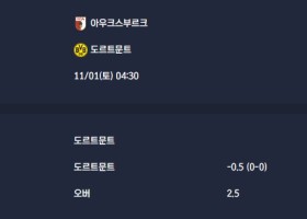 2025-11-01 [Bundesliga] 아우크스부르크 VS 도르트문트 분석