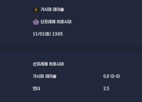 2025-11-01 [J.League Cup] 가시와 레이솔 VS 산프레체 히로시마 분석