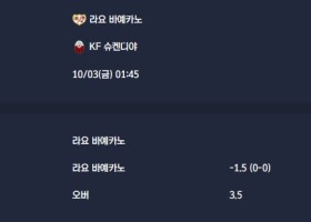2025-10-03 [UEFA Conference League] 라요 바예카노 VS KF 슈켄디야 분석