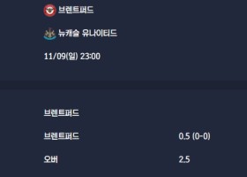 2025-11-09 [Premier League] 브렌트퍼드 VS 뉴캐슬 유나이티드 분석