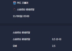 2025-11-09 [Eredivisie] PEC 즈볼러 VS 스파르타 로테르담 분석