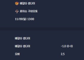 2025-11-09 [J-League Division 2] 베갈타 센다이 VS 로아소 구마모토 분석