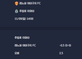 2025-11-09 [J-League Division 2] 레노파 야마구치 FC VS 주빌로 이와타 분석