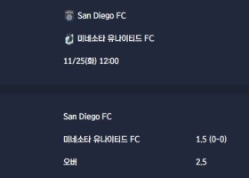 2025-11-25 [Major League Soccer] San Diego FC VS 미네소타 유나이티드 FC 분석
