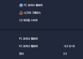 2025-11-30 [J1 League] FC 마치다 젤비아 VS 나고야 그램퍼스 분석