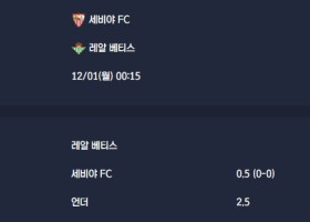 2025-12-01 [LaLiga] 세비야 FC VS 레알 베티스 분석
